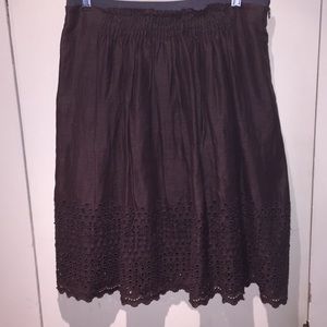 Elite Tahari Lined Linen Eyelet Skirt - Size 6